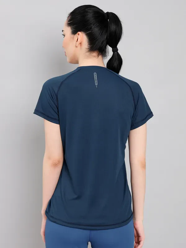 Women Solid Slim Fit Crew Neck T-shirt with TECHNO COOL+ - Image 3