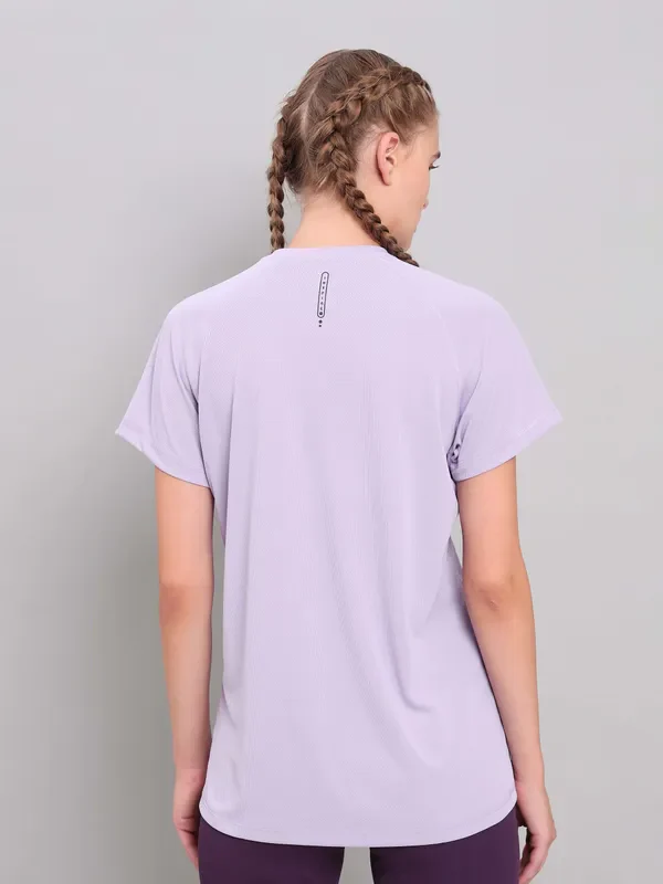Women Solid Slim Fit Crew Neck T-shirt with TECHNO COOL+ - Image 3