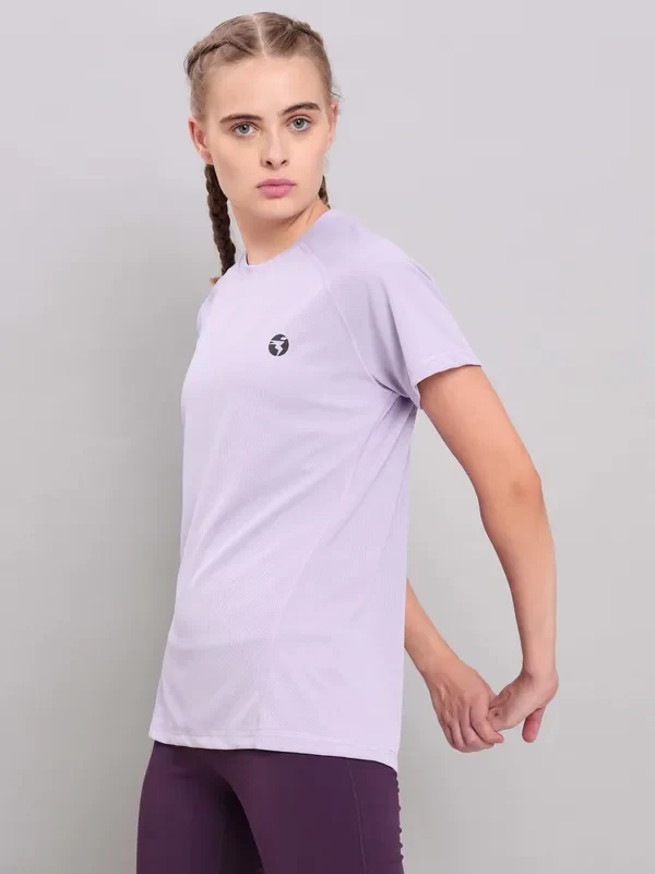 Women Solid Slim Fit Crew Neck T-shirt with TECHNO COOL+ - Image 4