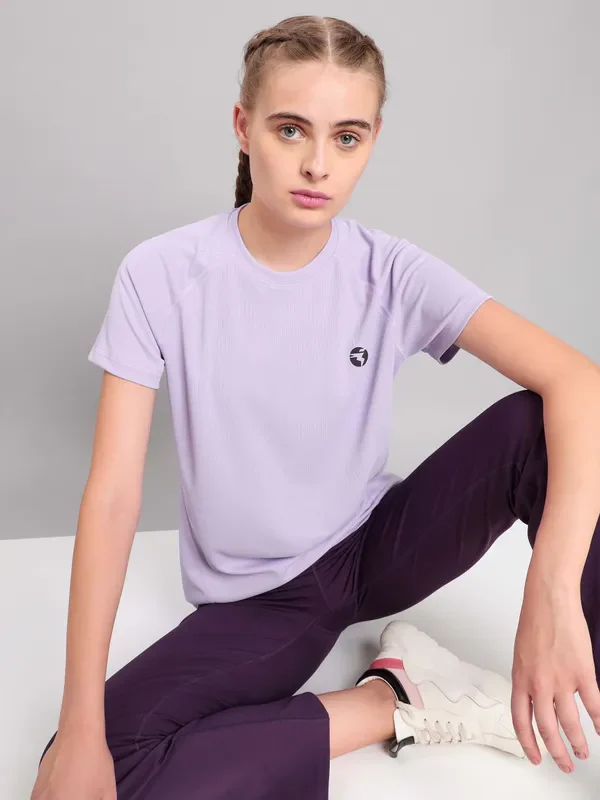 Women Solid Slim Fit Crew Neck T-shirt with TECHNO COOL+ - Image 6