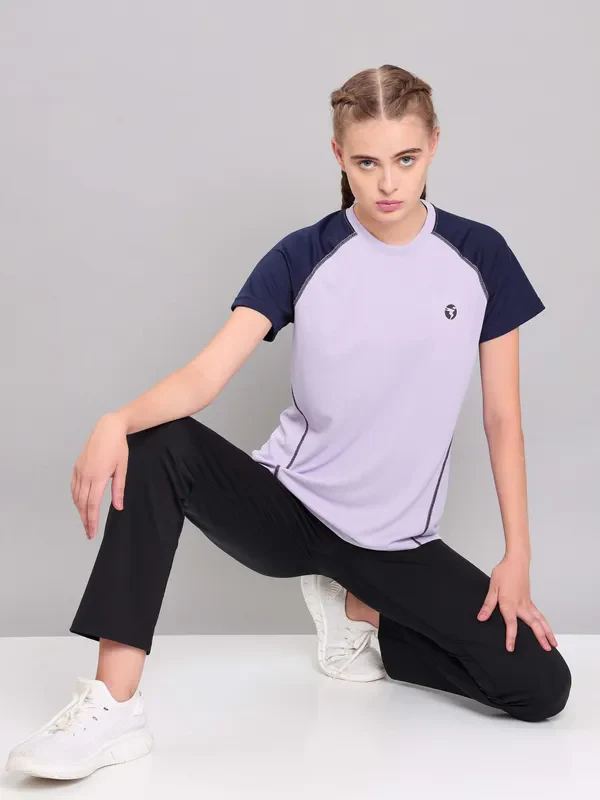 Women Colorblock Slim Fit Crew Neck T-shirt with TECHNO COOL+ - Image 6