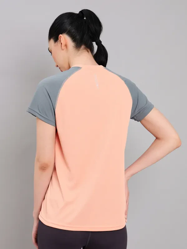 Women Colorblock Slim Fit Crew Neck T-shirt with TECHNO COOL+ - Image 3