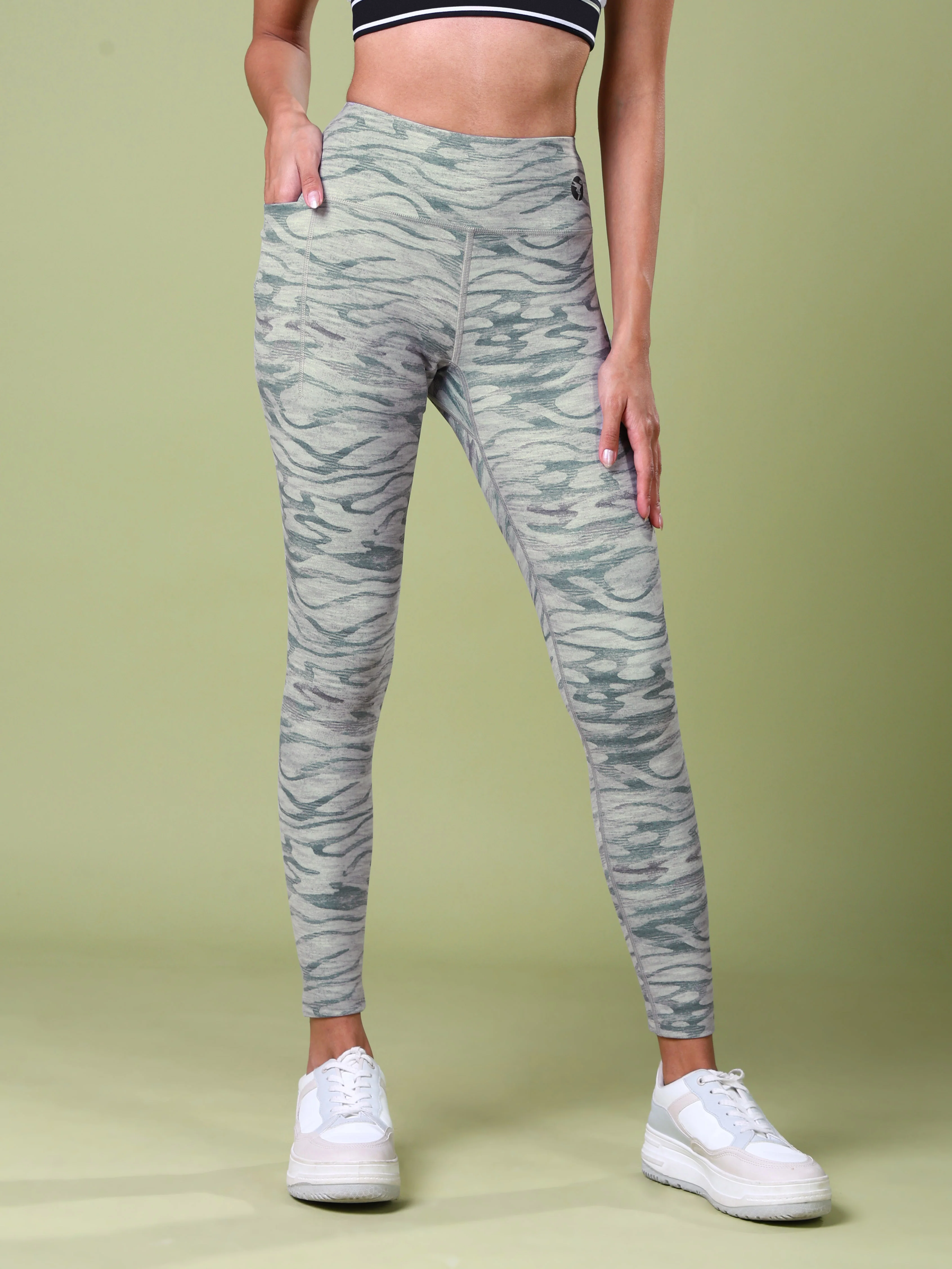Women Printed Slim Fit Tights with ELASTO PLUS - Image 2