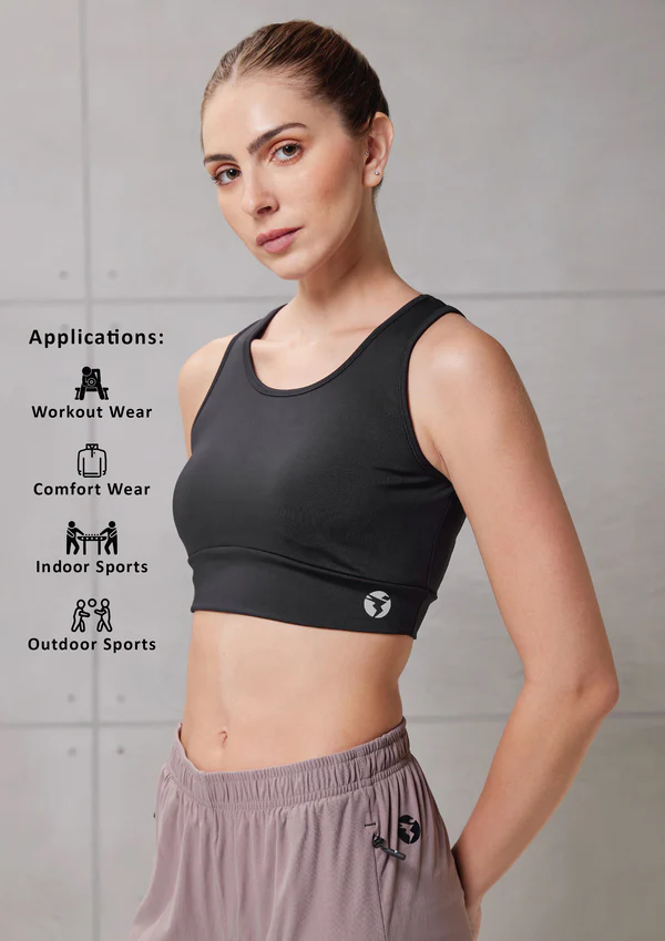 Women Solid Slim Fit Scoop Neck Sports Bra with ELASTO PLUS - Image 11