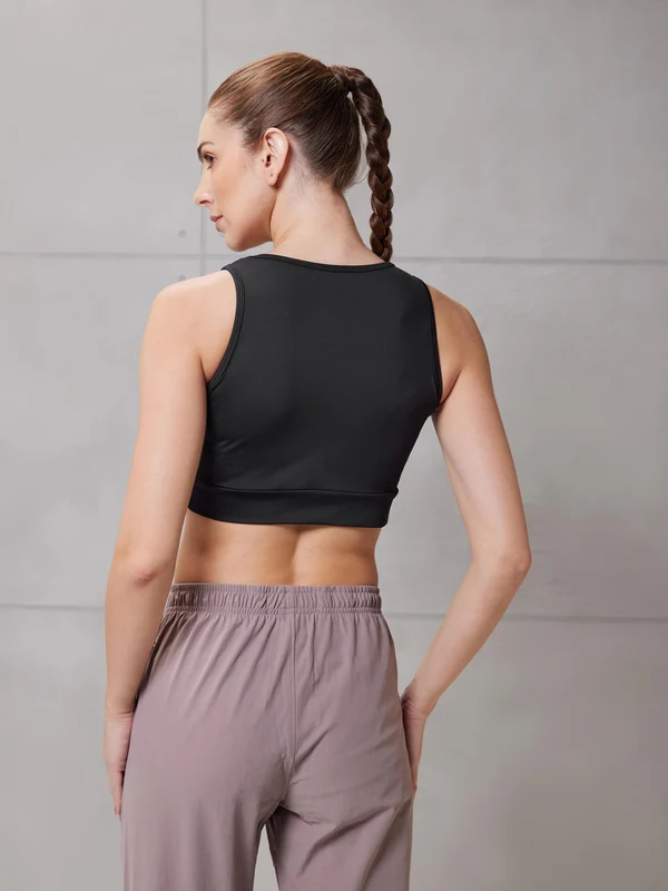 Women Solid Slim Fit Scoop Neck Sports Bra with ELASTO PLUS - Image 5