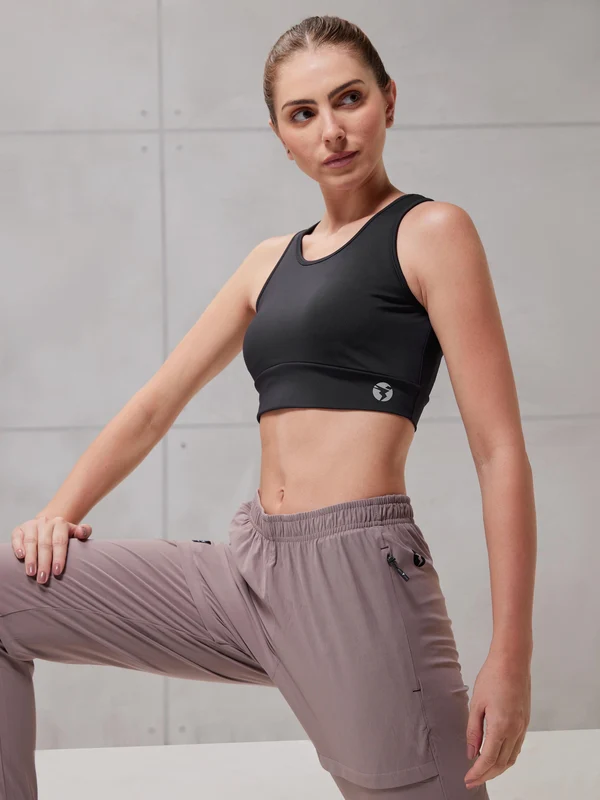Women Solid Slim Fit Scoop Neck Sports Bra with ELASTO PLUS - Image 7