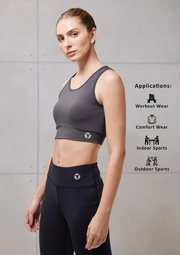 Women Solid Slim Fit Scoop Neck Sports Bra with ELASTO PLUS - Image 9