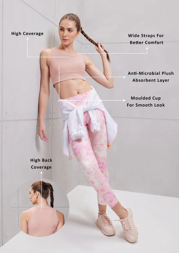 Women Solid Slim Fit Scoop Neck Sports Bra with ELASTO PLUS - Image 5