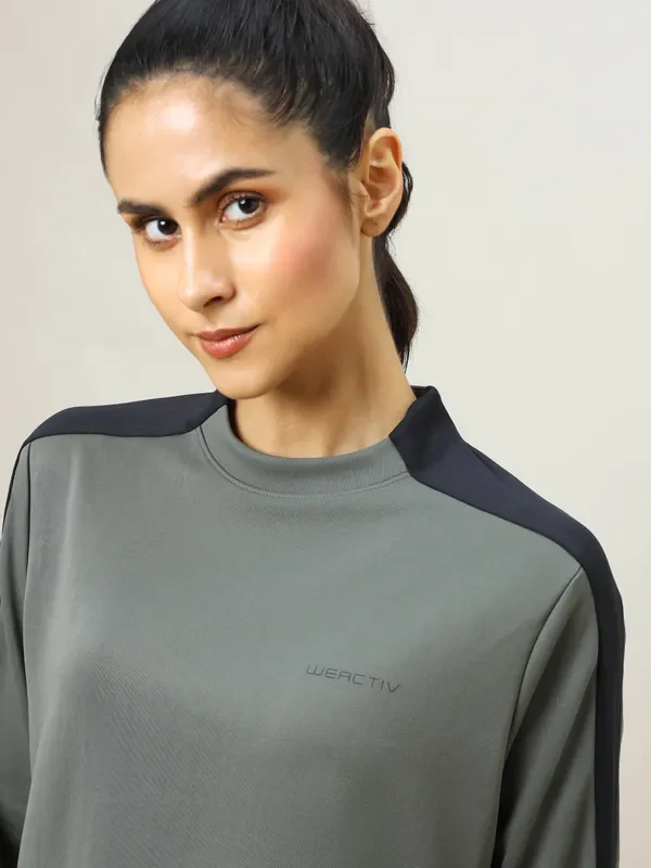 Women Colorblock Slim Fit Crew Neck Pullover with ELASTO PLUS - Image 6