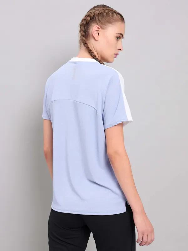 Women Colorblock Slim Fit Crew Neck T-shirt with TECHNO COOL+ - Image 2