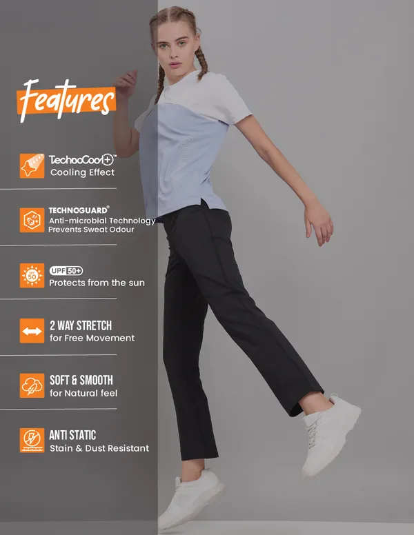Women Colorblock Slim Fit Crew Neck T-shirt with TECHNO COOL+ - Image 4