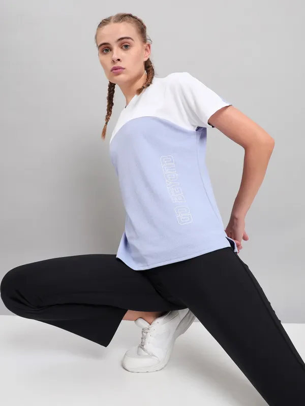 Women Colorblock Slim Fit Crew Neck T-shirt with TECHNO COOL+ - Image 6