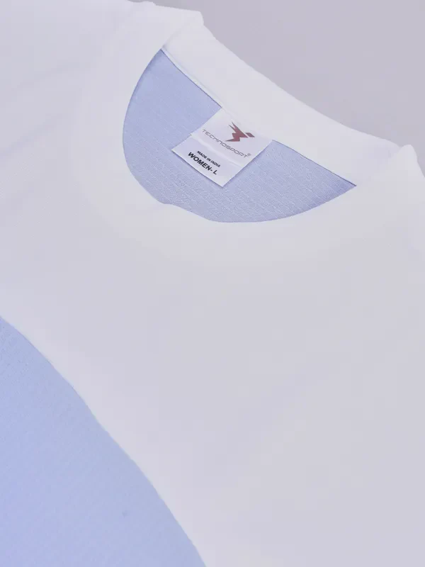 Women Colorblock Slim Fit Crew Neck T-shirt with TECHNO COOL+ - Image 7