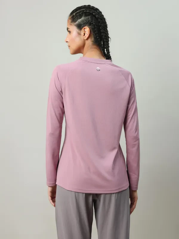 Women Solid Slim Fit Crew Neck T-shirt with TECHNO COOL+ - Image 2