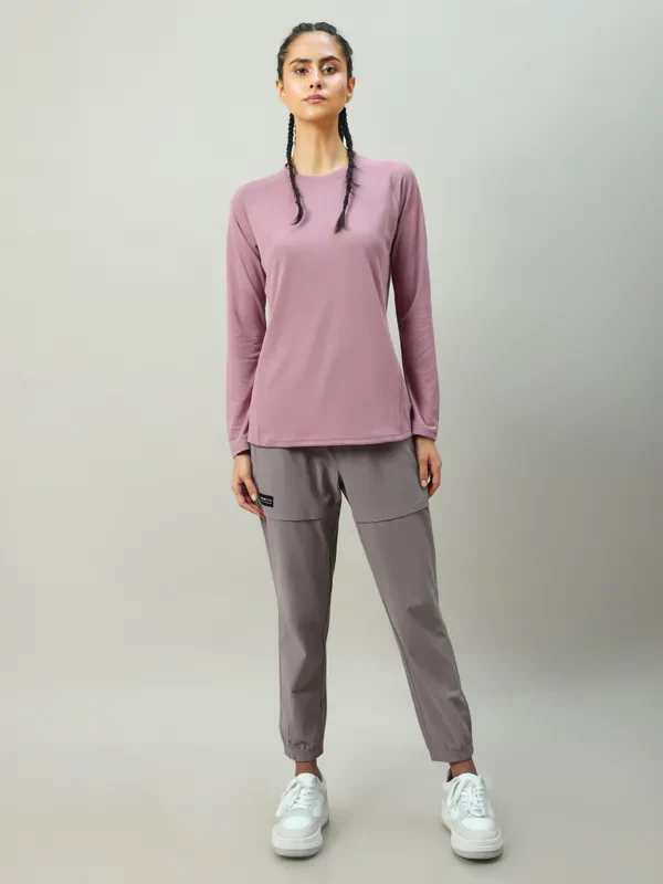Women Solid Slim Fit Crew Neck T-shirt with TECHNO COOL+ - Image 5