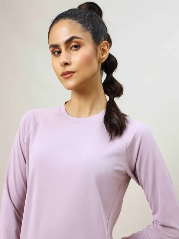 Women Solid Slim Fit Crew Neck T-shirt with TECHNO COOL+ - Image 5