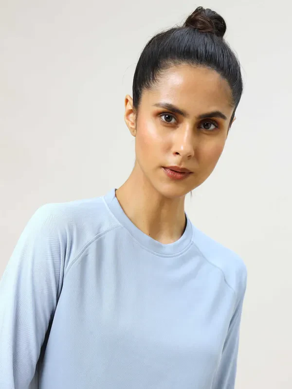 Women Solid Slim Fit Crew Neck T-shirt with TECHNO COOL+ - Image 5