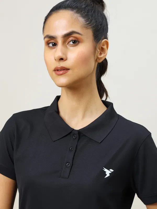 Women Solid Slim Fit Polo T-shirt with MATPIQ - Image 5