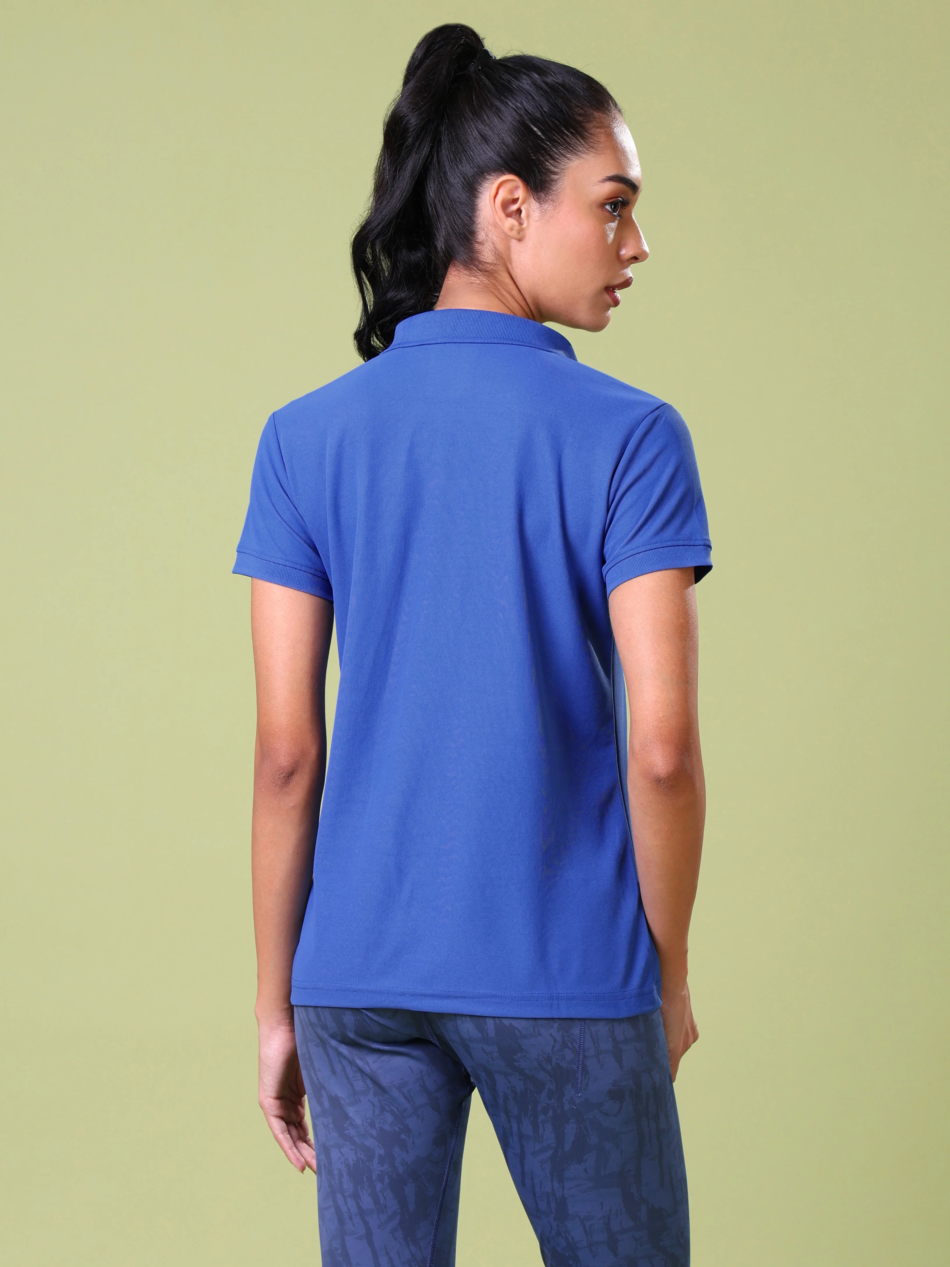Women Solid Slim Fit Polo T-shirt with MATPIQ - Image 2