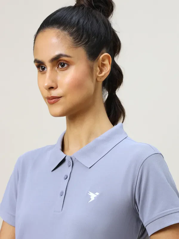 Women Solid Slim Fit Polo T-shirt with MATPIQ - Image 6