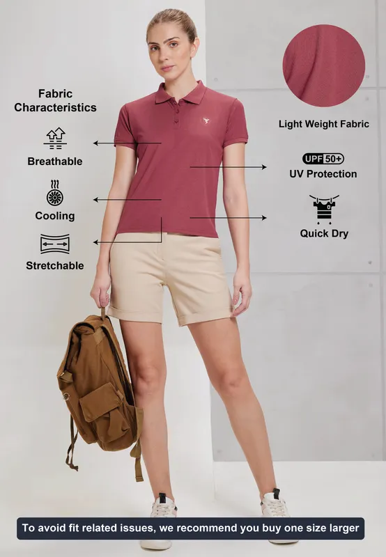 Women Solid Slim Fit Polo T-shirt with MATPIQ - Image 5