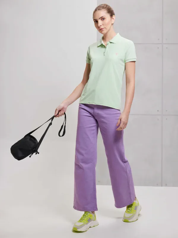 Women Solid Slim Fit Polo T-shirt with MATPIQ - Image 5