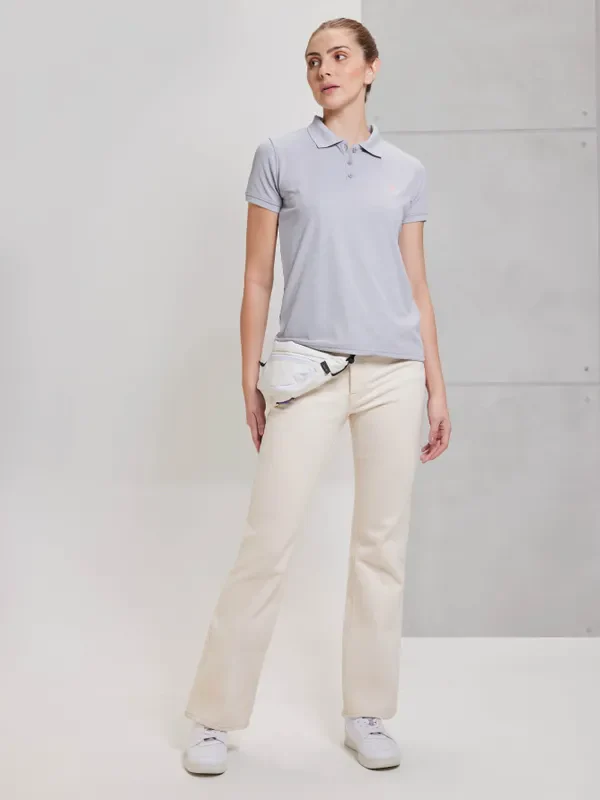 Women Solid Slim Fit Polo T-shirt with MATPIQ - Image 7