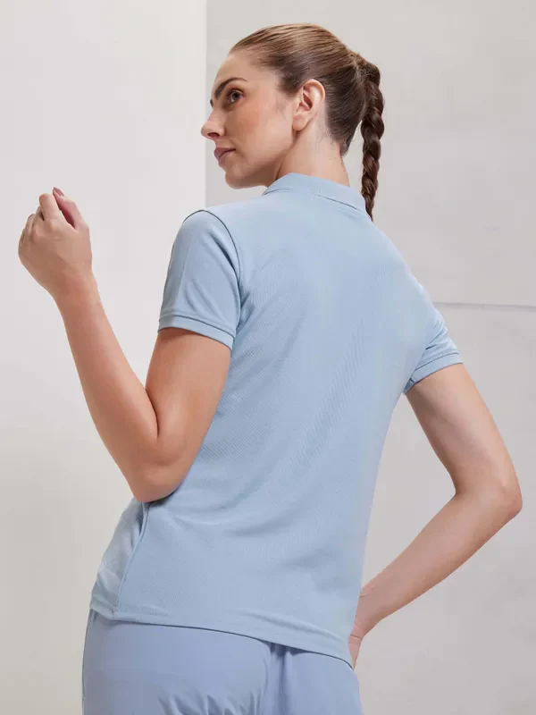 Women Solid Slim Fit Polo T-shirt with MATPIQ - Image 3