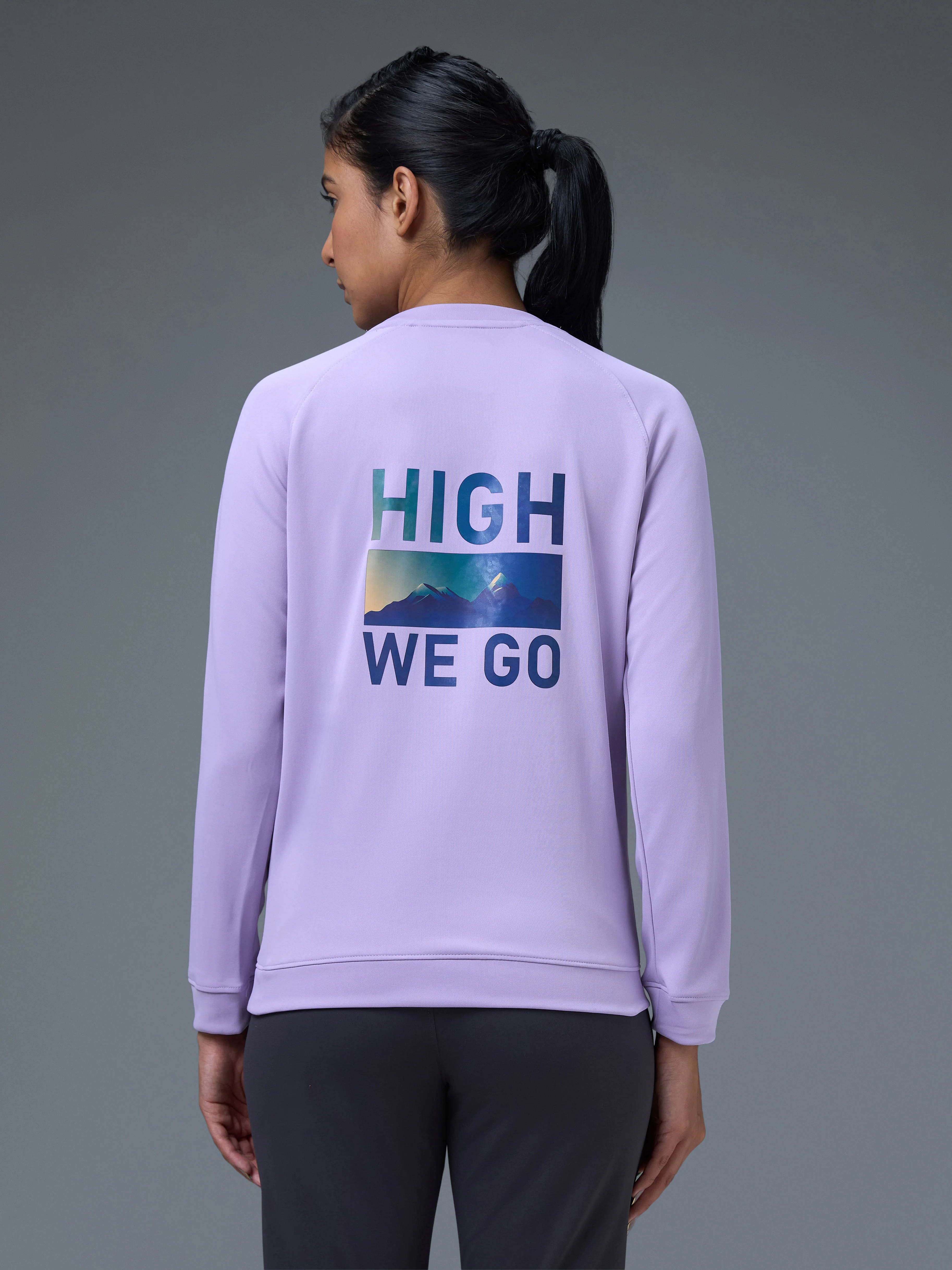 Women Printed Slim Fit Crew Neck Pullover with ELASTO PLUS - Image 3