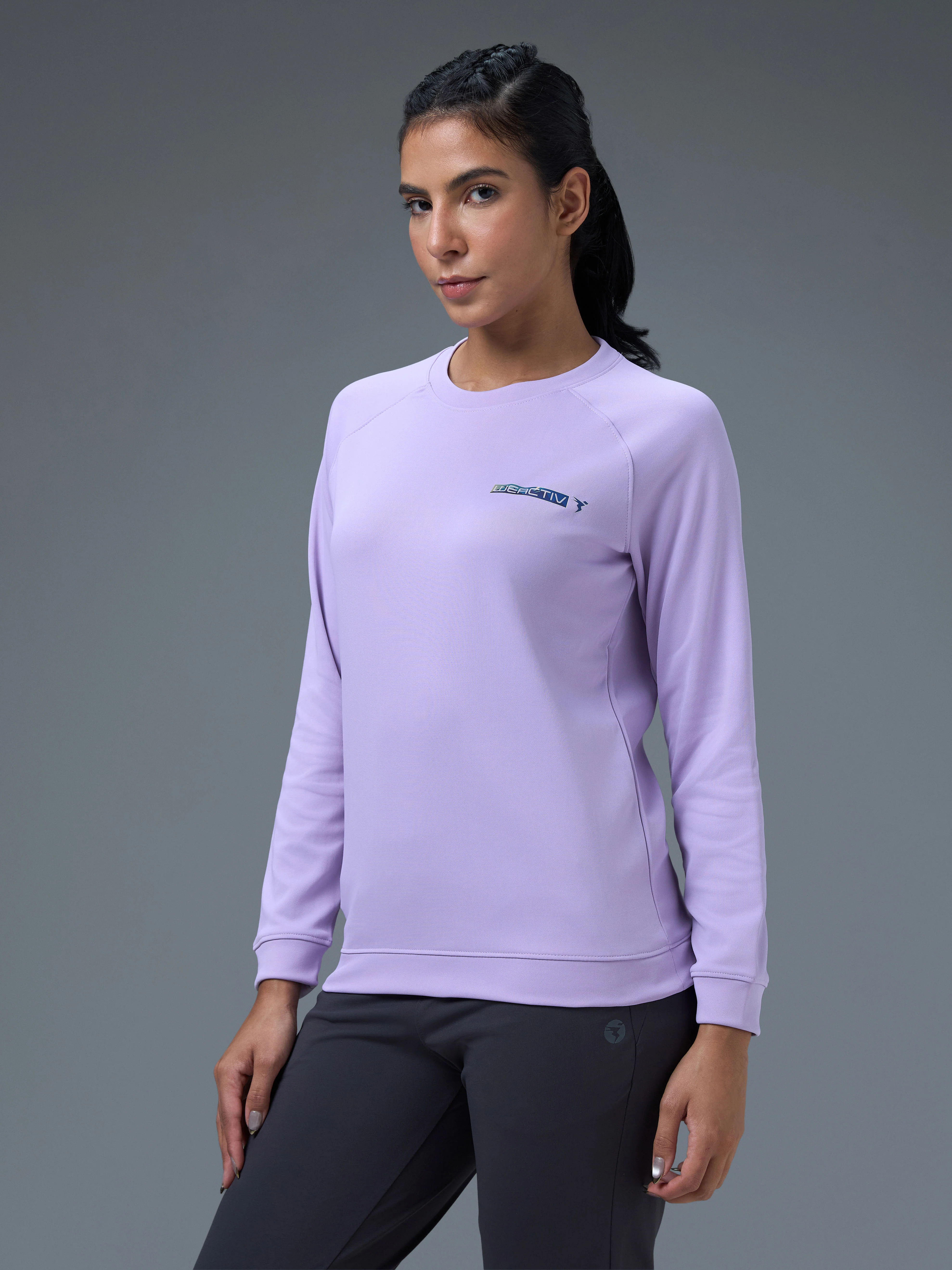 Women Printed Slim Fit Crew Neck Pullover with ELASTO PLUS - Image 4