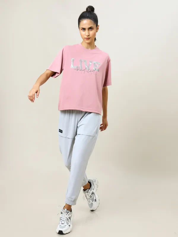 Women Printed Boxy Fit Crew Neck T-shirt with TECHNO COOL+ - Image 3