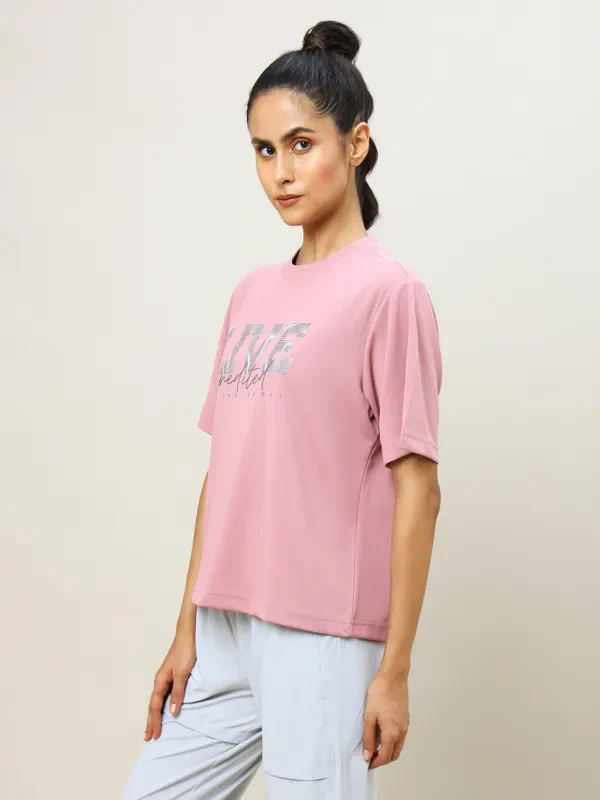 Women Printed Boxy Fit Crew Neck T-shirt with TECHNO COOL+ - Image 5