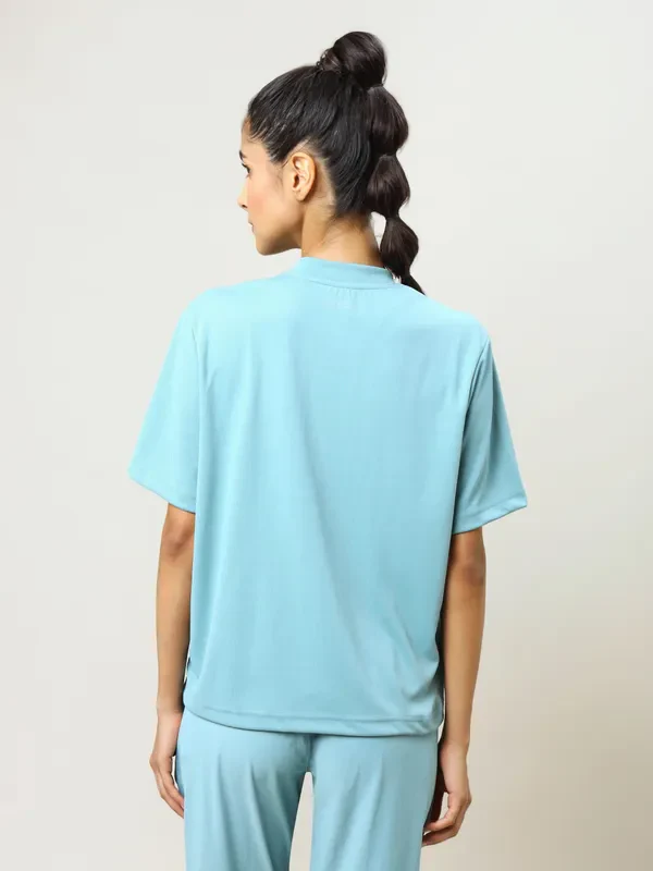 Women Printed Boxy Fit Crew Neck T-shirt with TECHNO COOL+ - Image 4