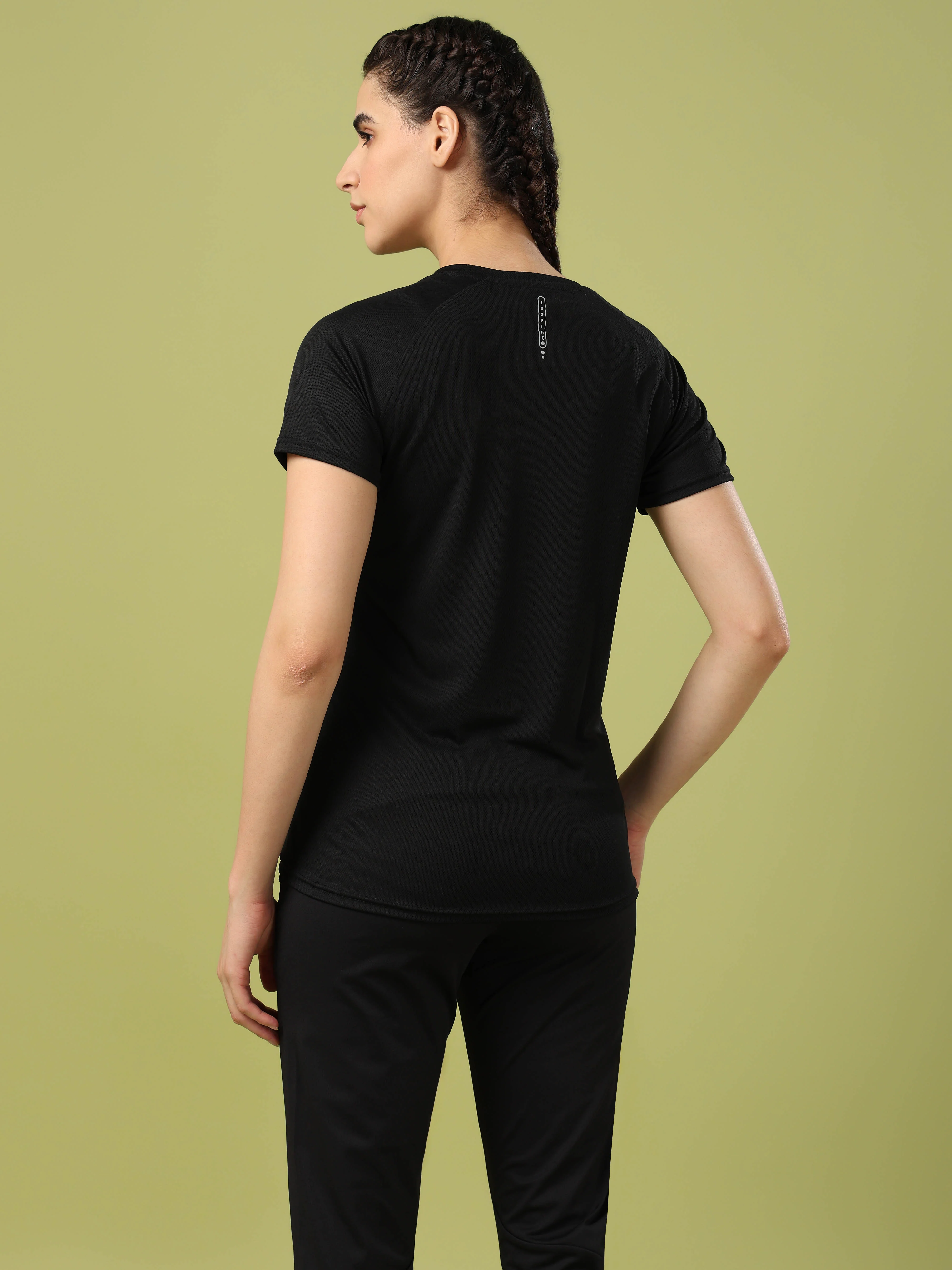 Women Abstract Print Slim Fit Crew Neck T-shirt with TECHNO COOL+ - Image 2