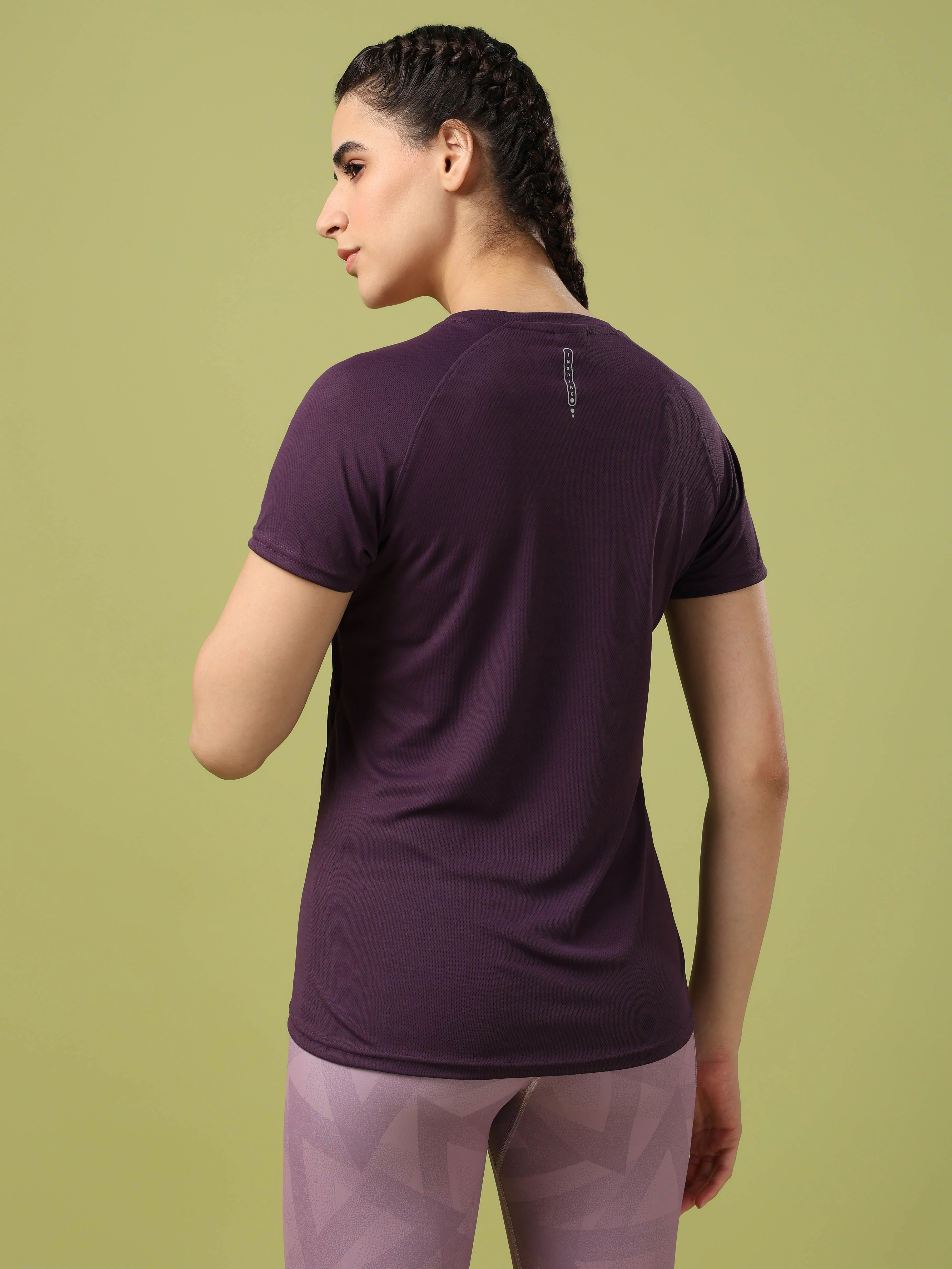 Women Abstract Print Slim Fit Crew Neck T-shirt with TECHNO COOL+ - Image 3