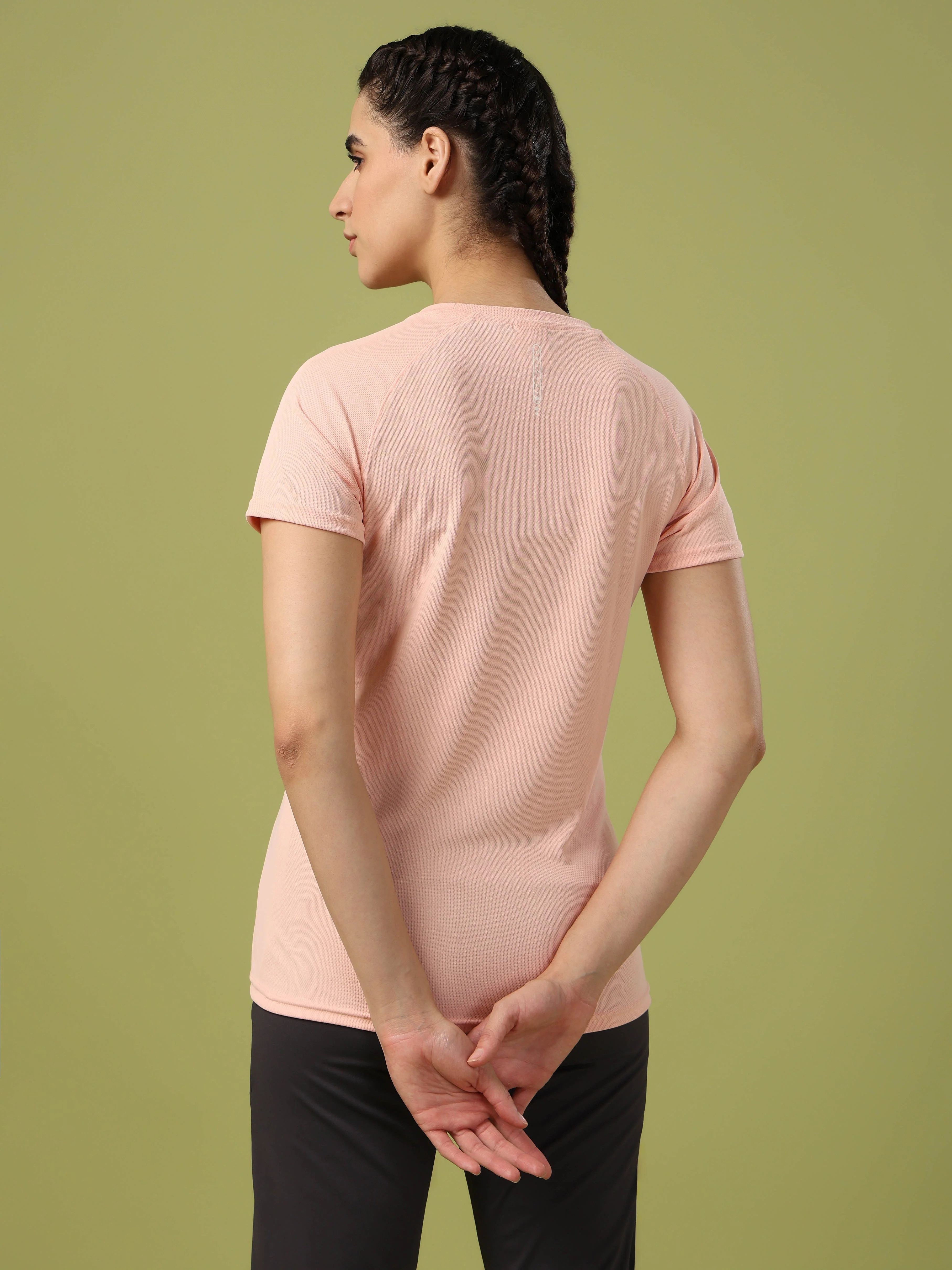 Women Abstract Print Slim Fit Crew Neck T-shirt with TECHNO COOL+ - Image 3