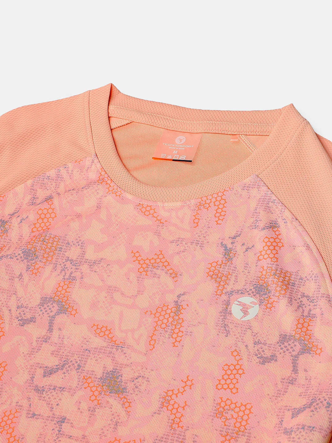 Women Abstract Print Slim Fit Crew Neck T-shirt with TECHNO COOL+ - Image 10