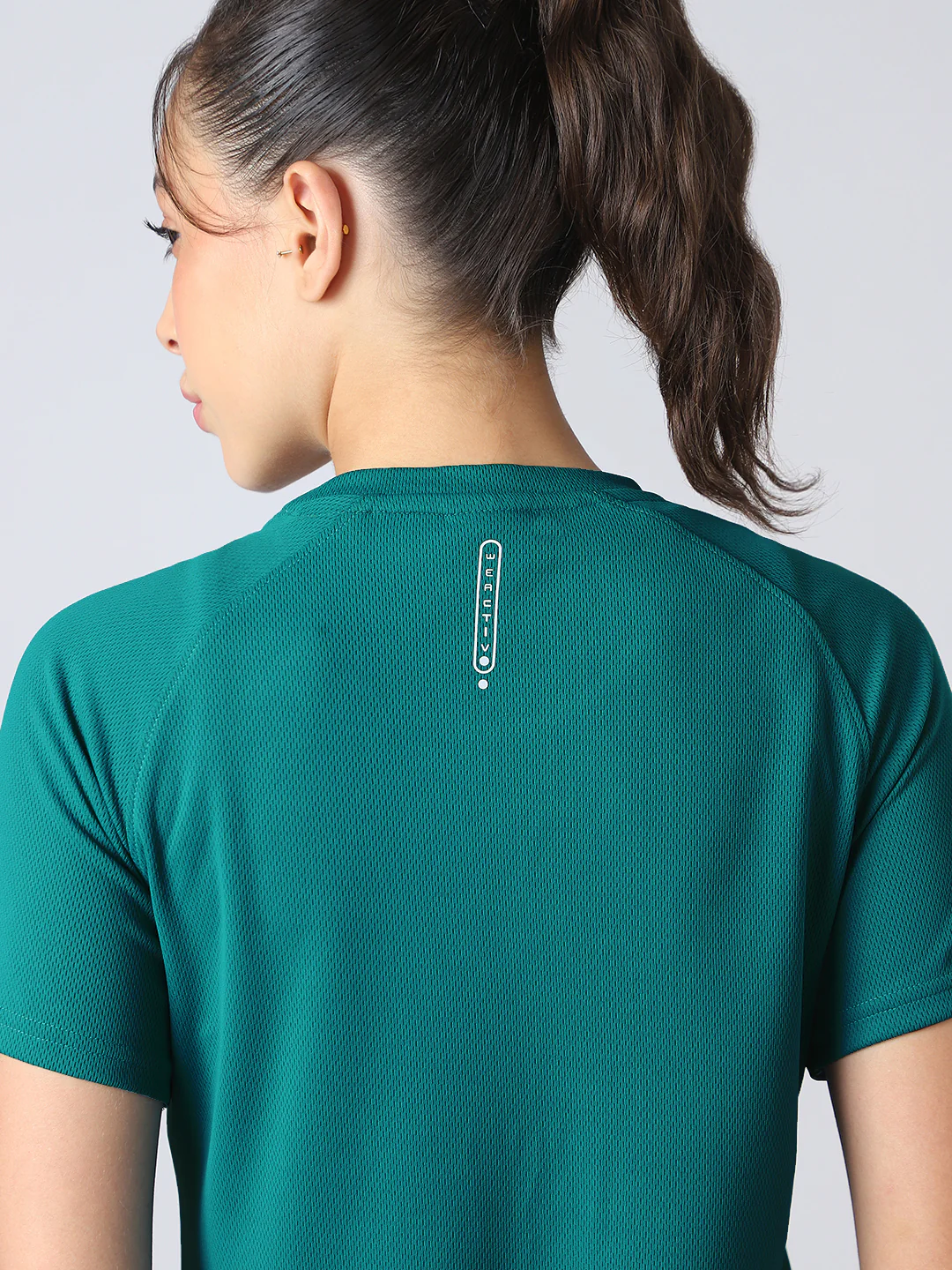 Women Abstract Print Slim Fit Crew Neck T-shirt with TECHNO COOL+ - Image 8