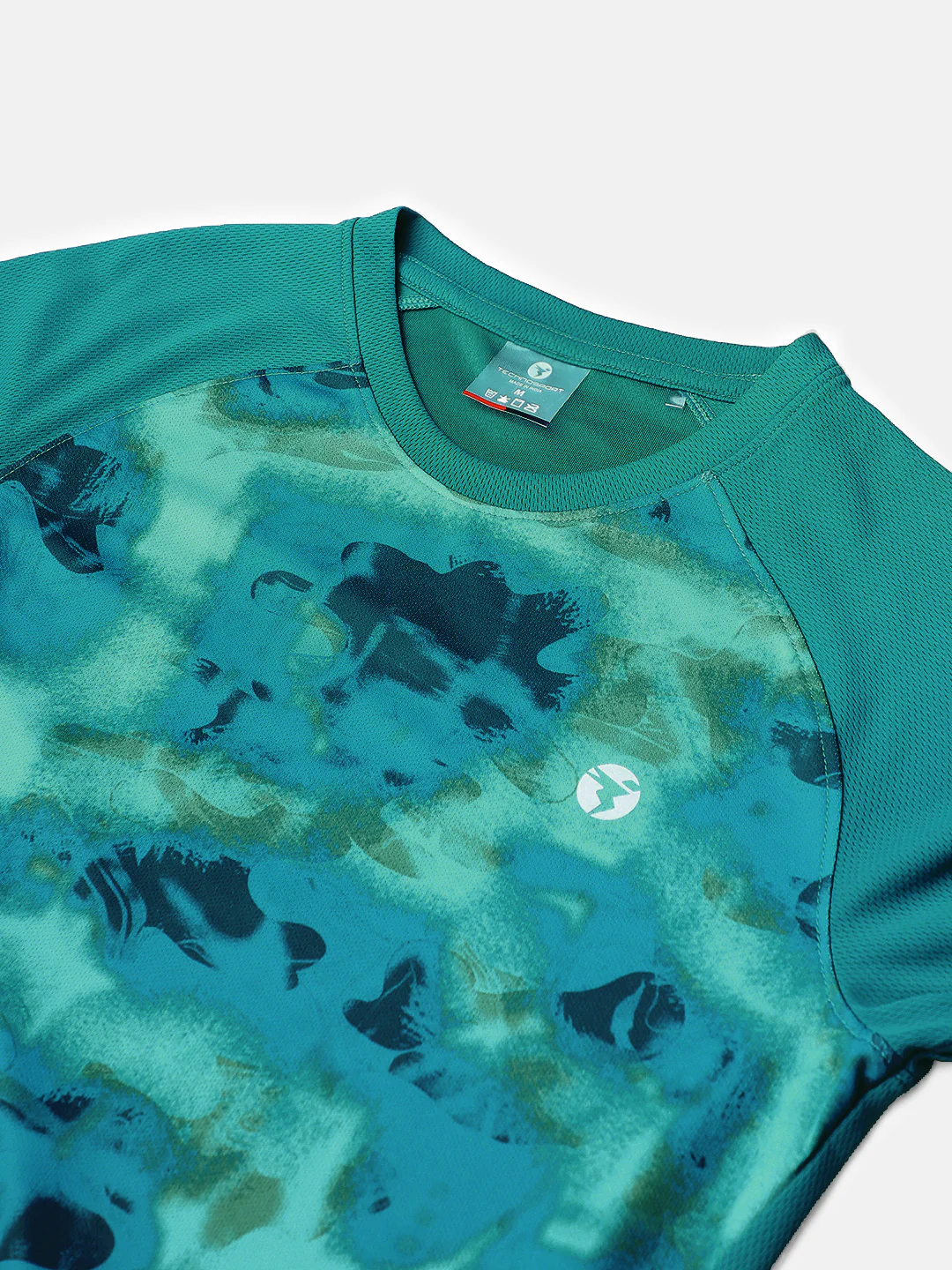 Women Abstract Print Slim Fit Crew Neck T-shirt with TECHNO COOL+ - Image 9
