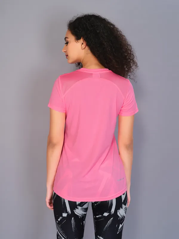 Women Solid Slim Fit Crew Neck T-shirt with TECHNO COOL - Image 3