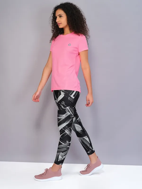 Women Solid Slim Fit Crew Neck T-shirt with TECHNO COOL - Image 6