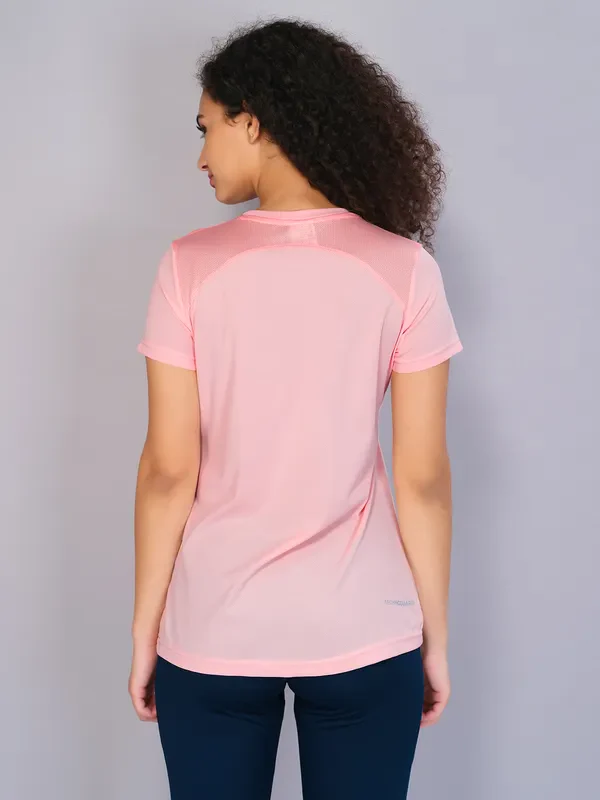 Women Solid Slim Fit Crew Neck T-shirt with TECHNO COOL - Image 3