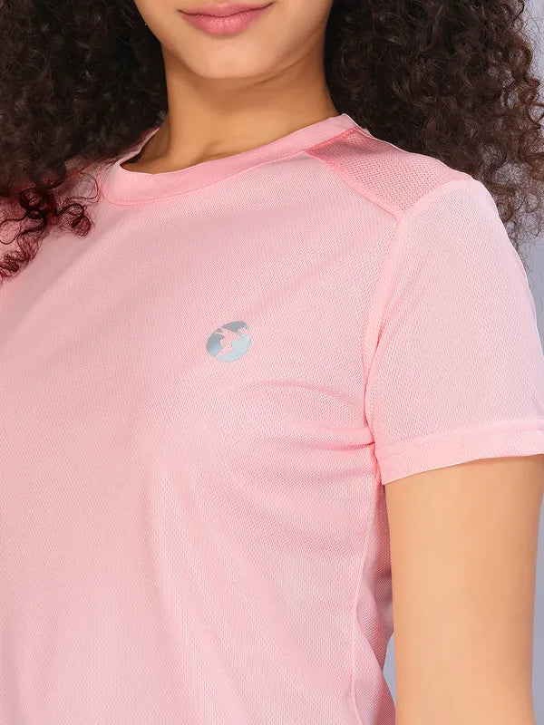 Women Solid Slim Fit Crew Neck T-shirt with TECHNO COOL - Image 6