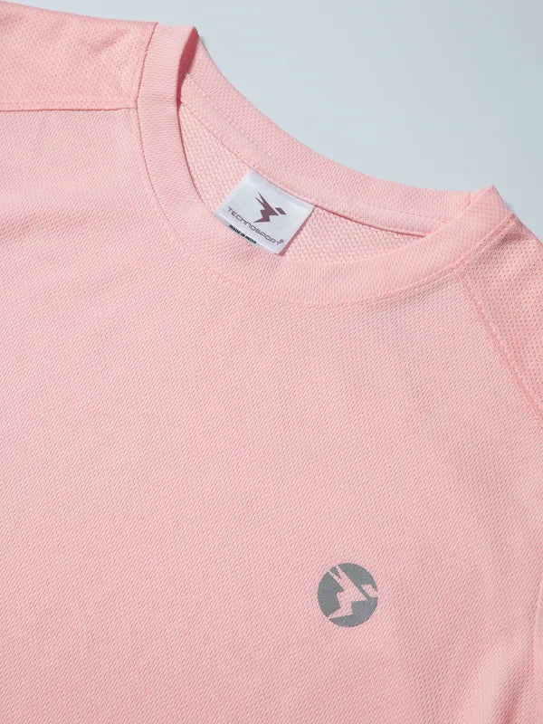 Women Solid Slim Fit Crew Neck T-shirt with TECHNO COOL - Image 8