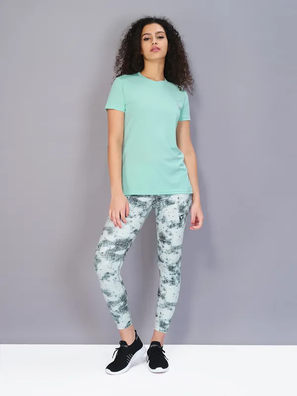 Women Solid Slim Fit Crew Neck T-shirt with TECHNO COOL - Image 5