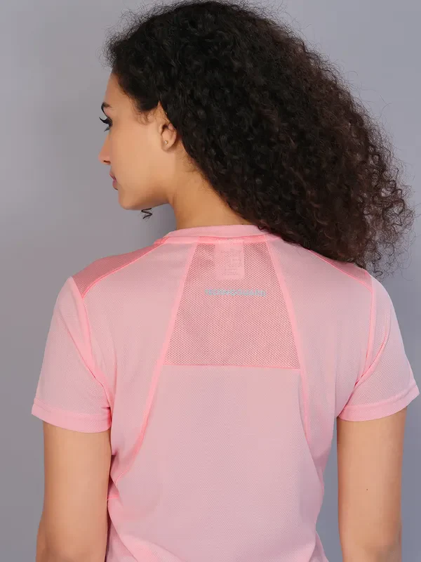 Women Solid Slim Fit Crew Neck T-shirt with TECHNO COOL - Image 5