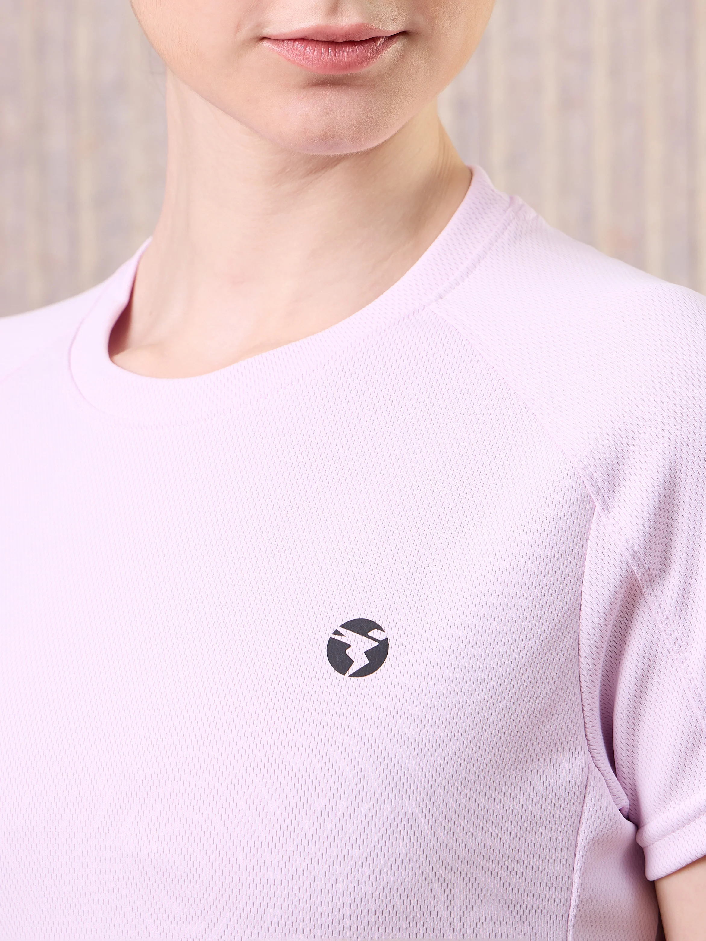 Women Solid Slim Fit Crew Neck T-shirt with TECHNO COOL - Image 6