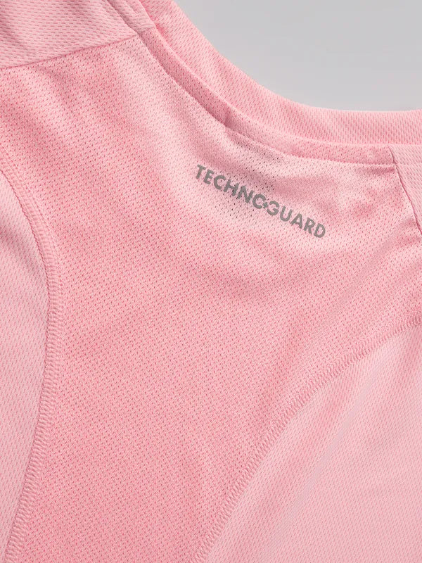 Women Solid Slim Fit Crew Neck T-shirt with TECHNO COOL - Image 9