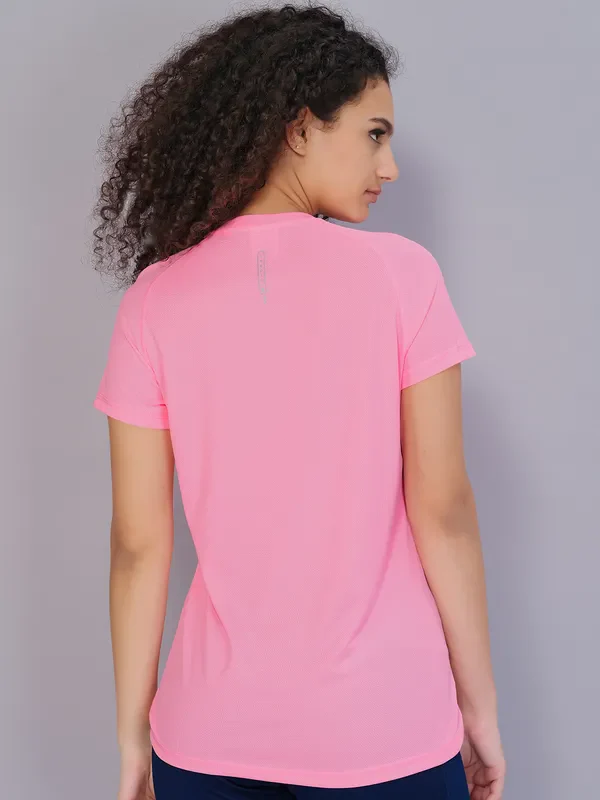 Women Solid Slim Fit Crew Neck T-shirt with TECHNO COOL - Image 4