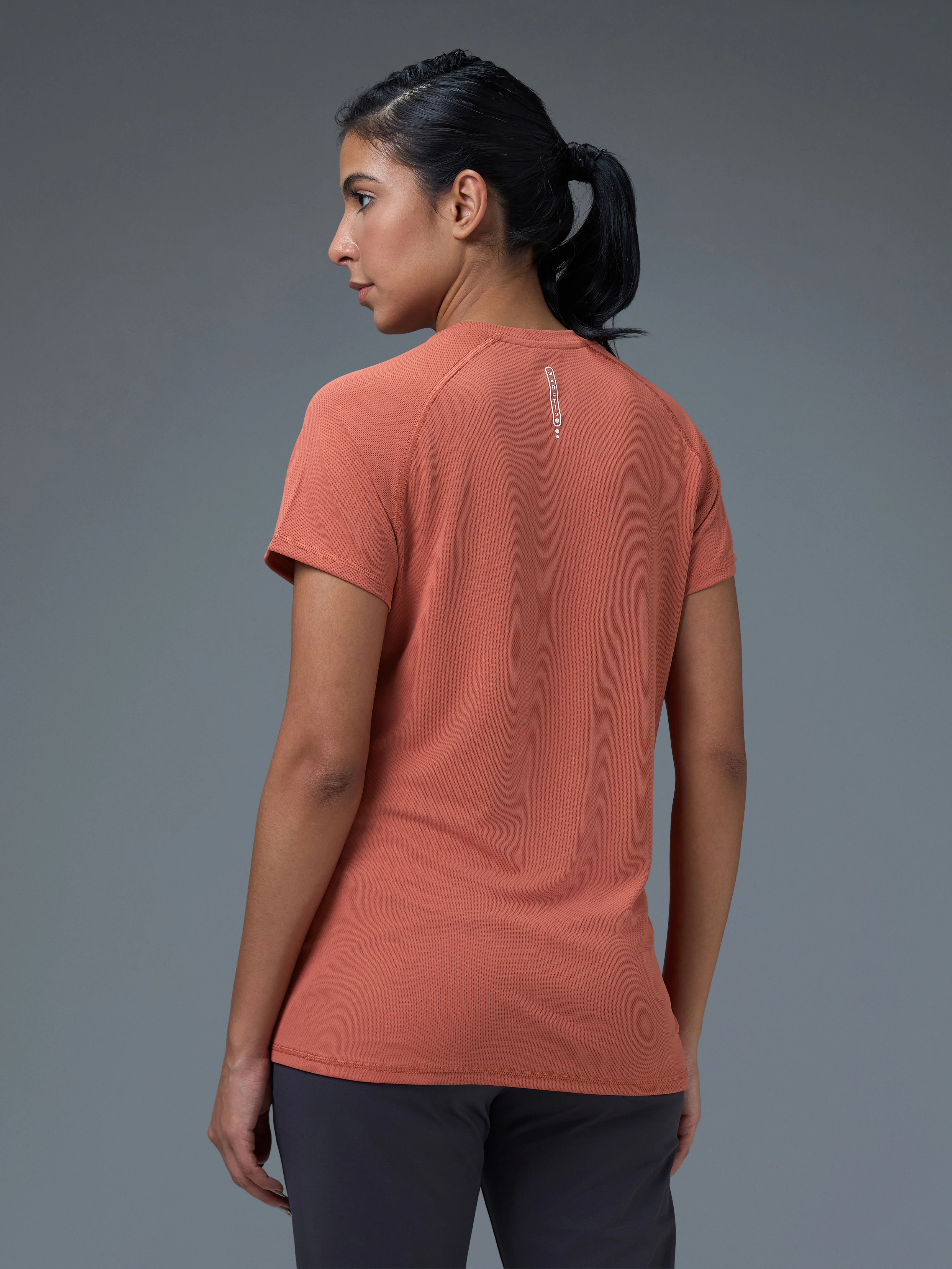 Women Solid Slim Fit Crew Neck T-shirt with TECHNO COOL - Image 3